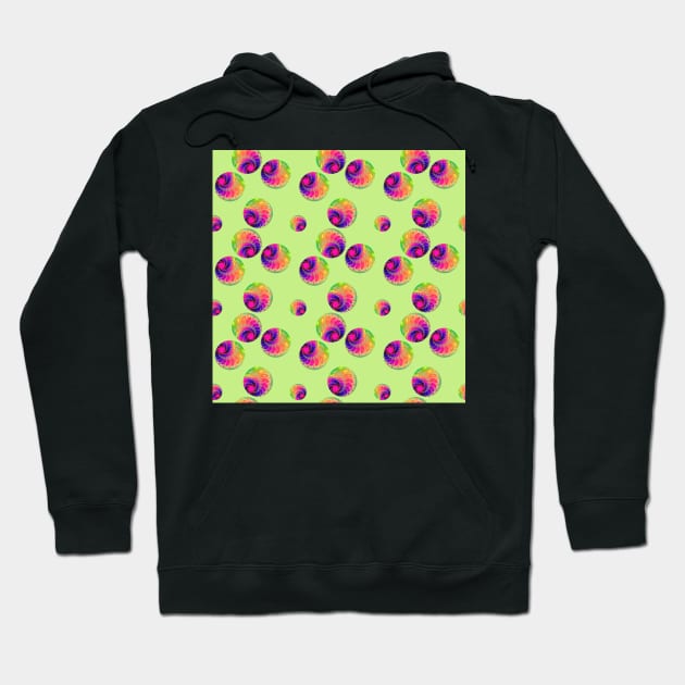 Rainbow polka dot on light green Hoodie by krinichnaya